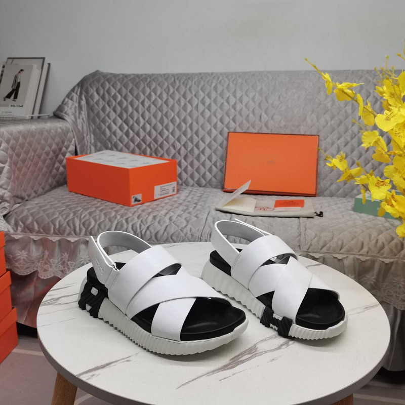 H**mes electric sandals white