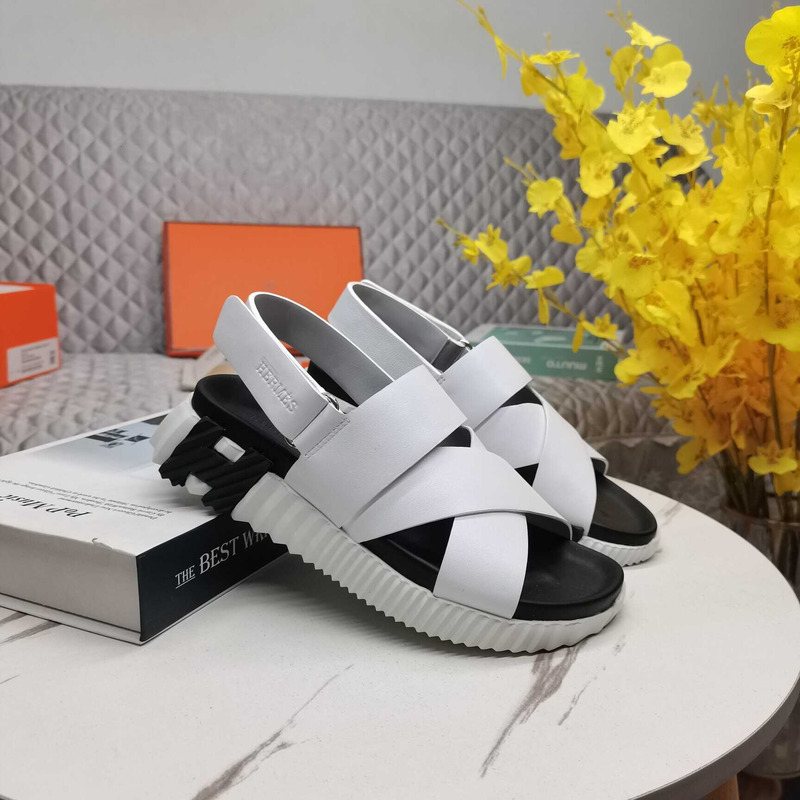 H**mes electric sandals white