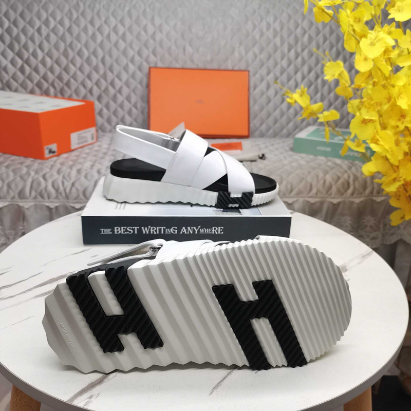 H**mes electric sandals white