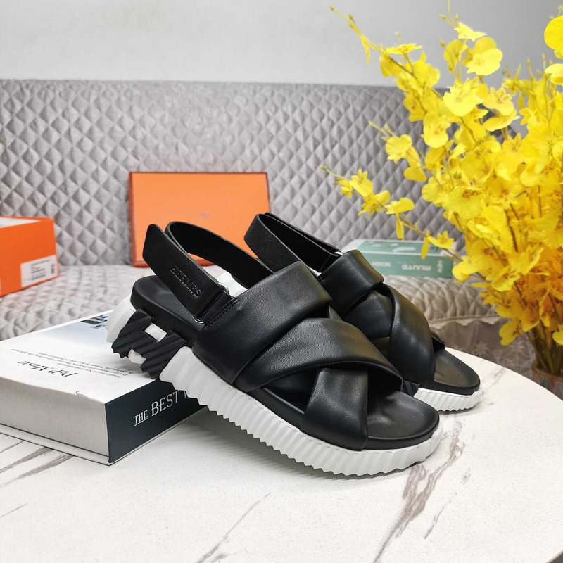 H**mes electric sandals black