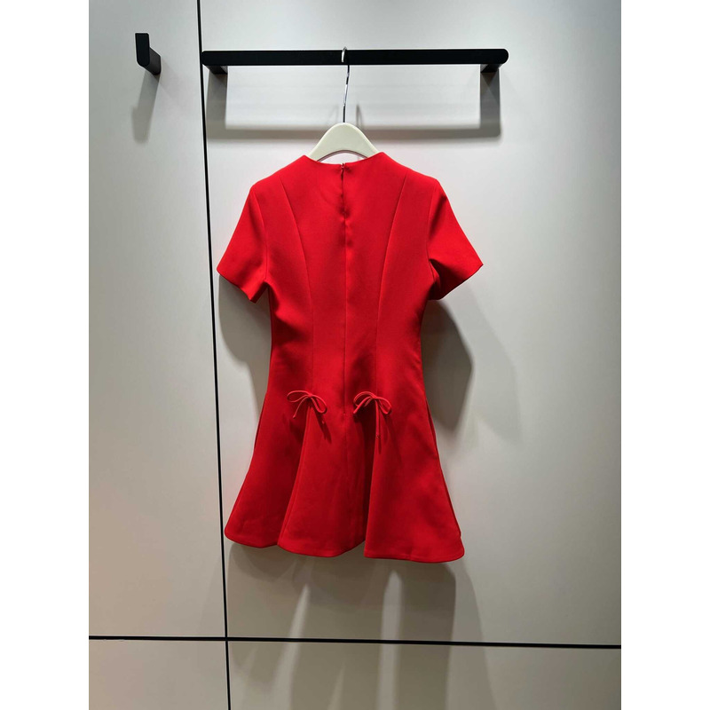 Valentino Crepe Couture Minidress Red