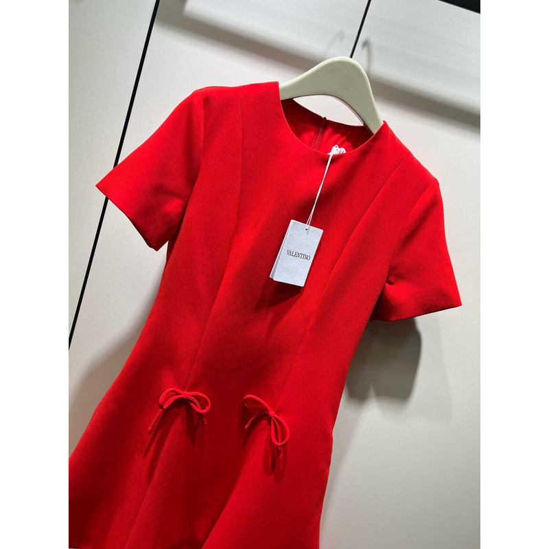 Valentino Crepe Couture Minidress Red