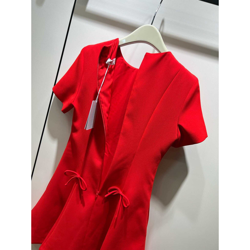 Valentino Crepe Couture Minidress Red