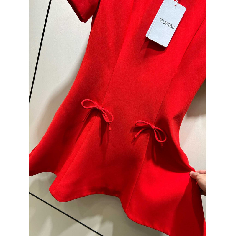 Valentino Crepe Couture Minidress Red