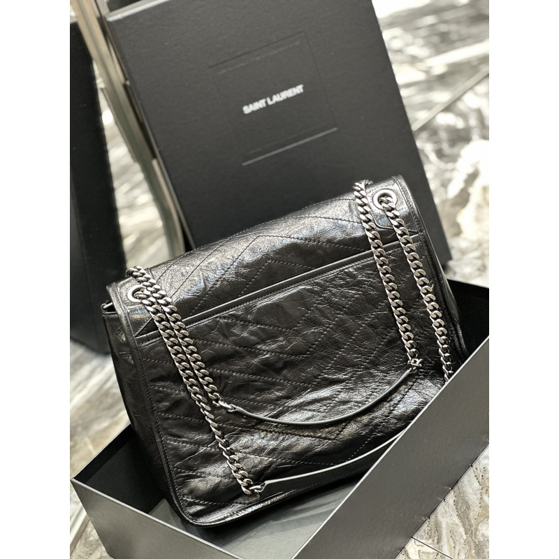 Saint Laurent Niki Large Calfskin Shoulder Bag Black