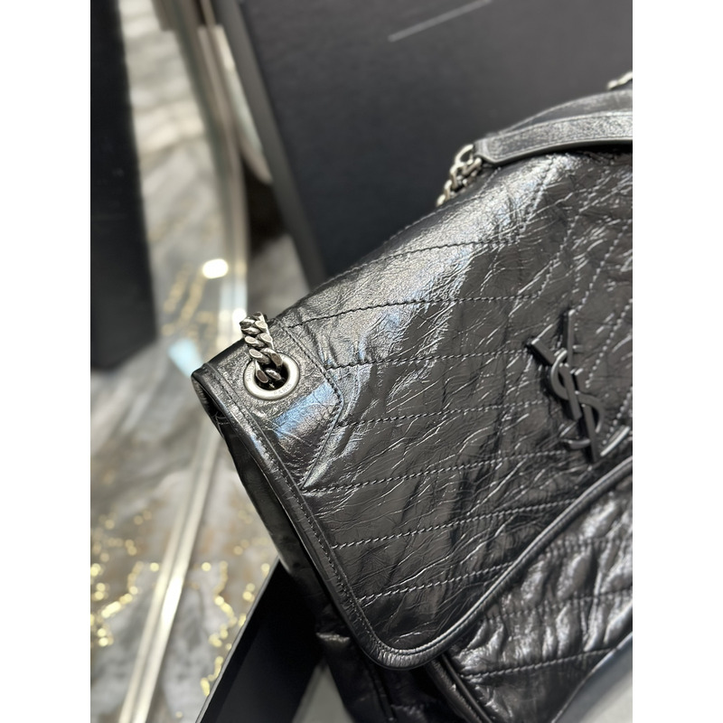 Saint Laurent Niki Large Calfskin Shoulder Bag Black