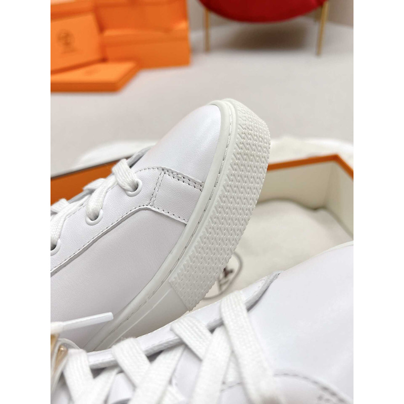 H**mes daydream high-top in calfskin sneakers white