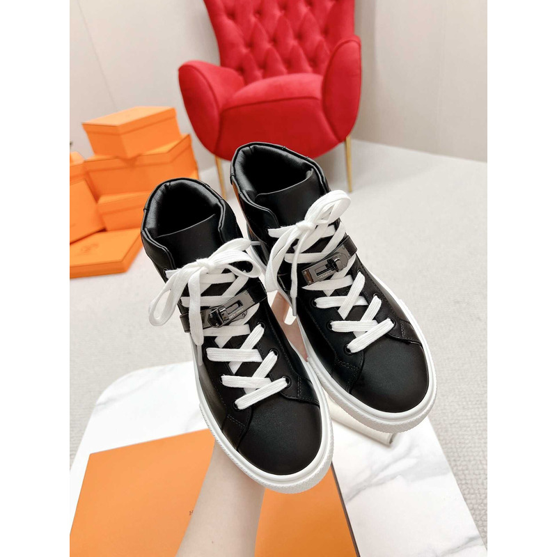 H**mes daydream high-top in calfskin sneakers black