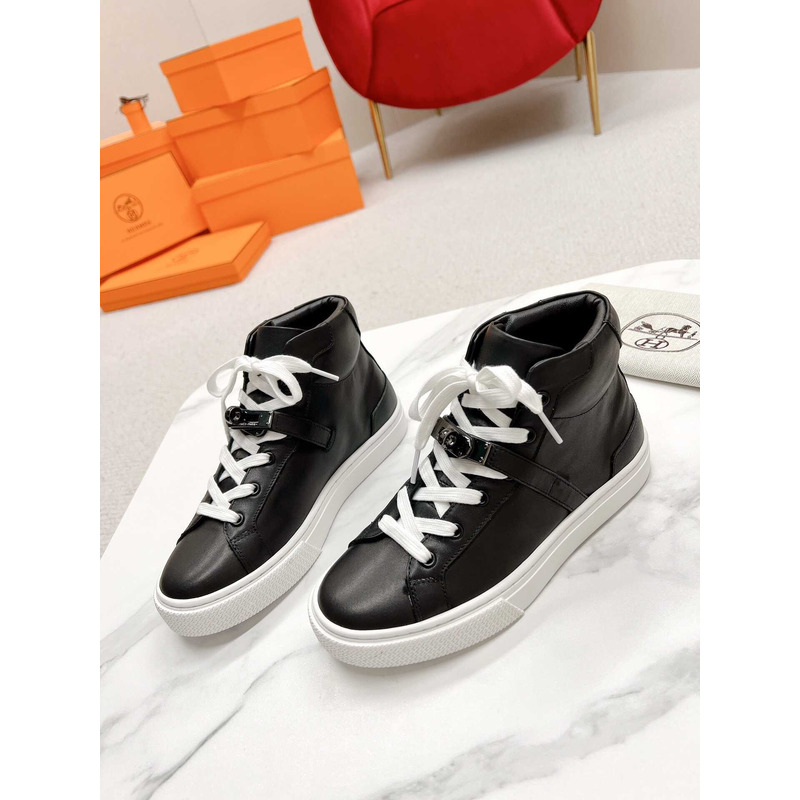 H**mes daydream high-top in calfskin sneakers black