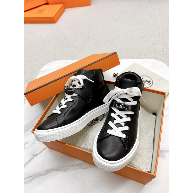 H**mes daydream high-top in calfskin sneakers black