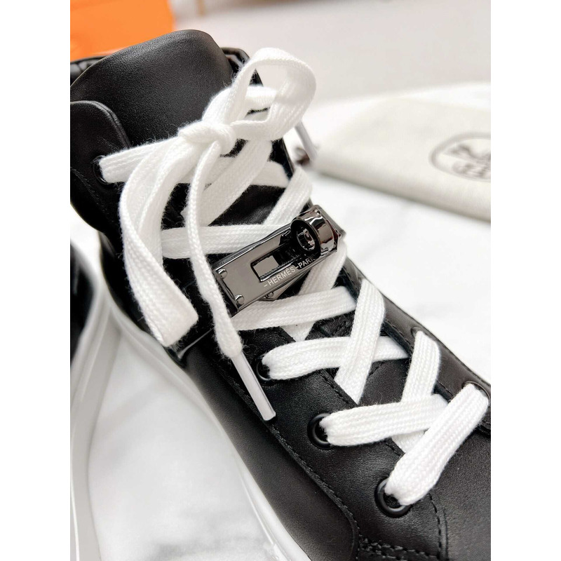 H**mes daydream high-top in calfskin sneakers black