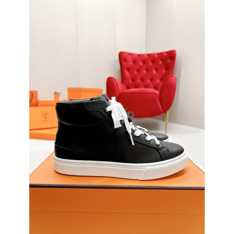 H**mes daydream high-top in calfskin sneakers black