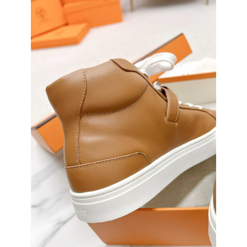 H**mes daydream high-top in calfskin sneakers brown