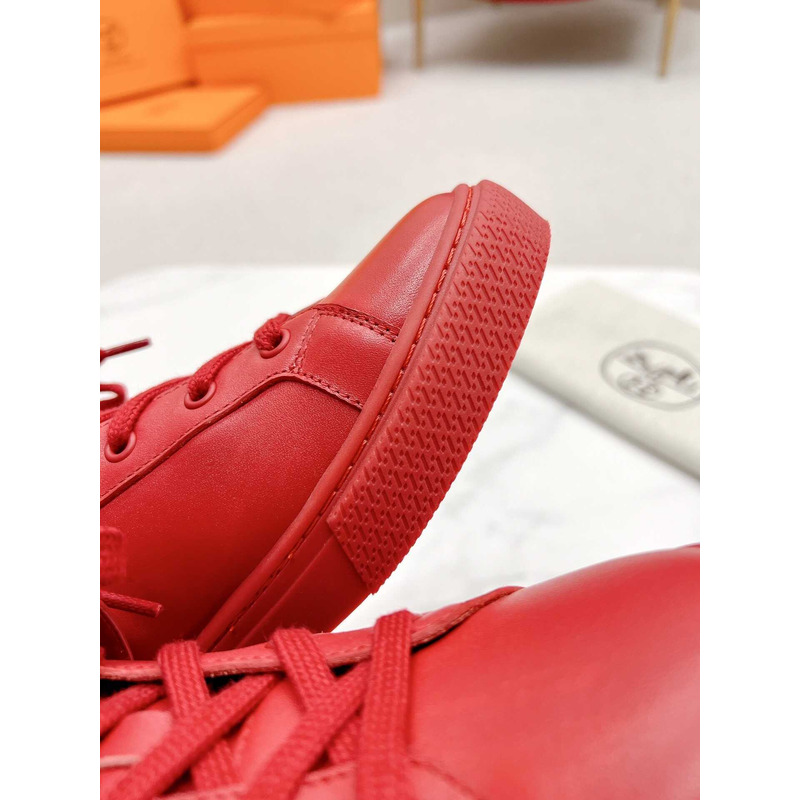 H**mes daydream high-top in calfskin sneakers red