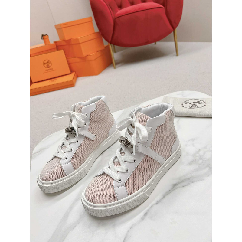 H**mes daydream high-top sneakers pink and white