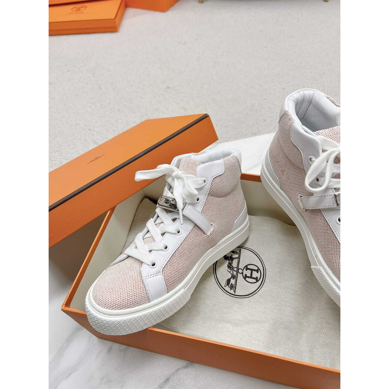 H**mes daydream high-top sneakers pink and white