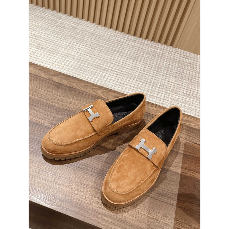 H**mes paris loafer suede goatskin brown