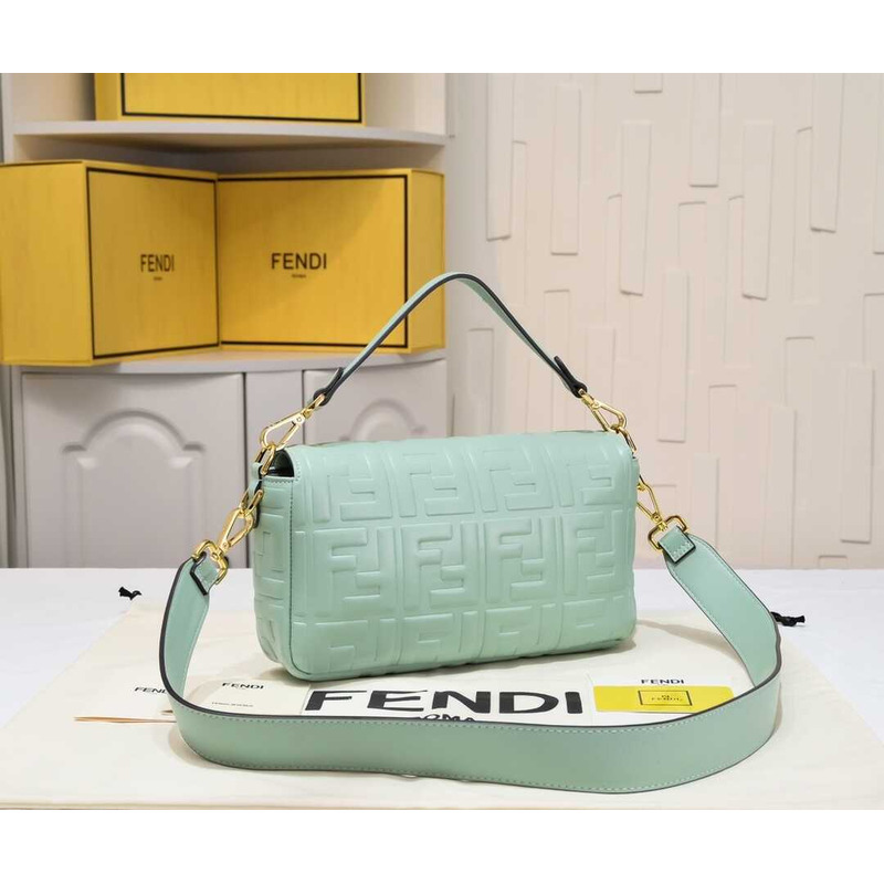 F**di baguette nappa leather bag mint green