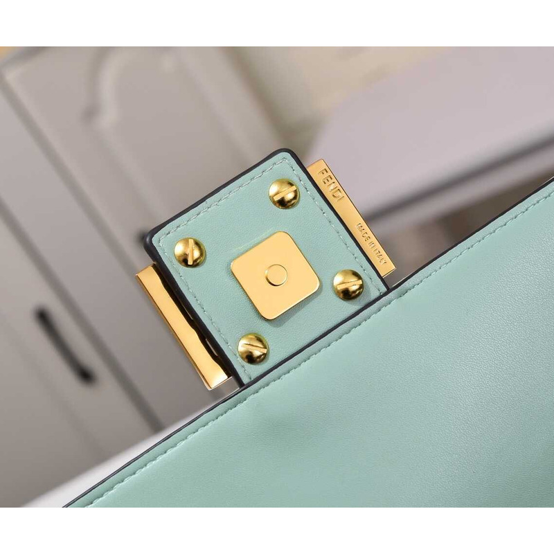 F**di baguette nappa leather bag mint green