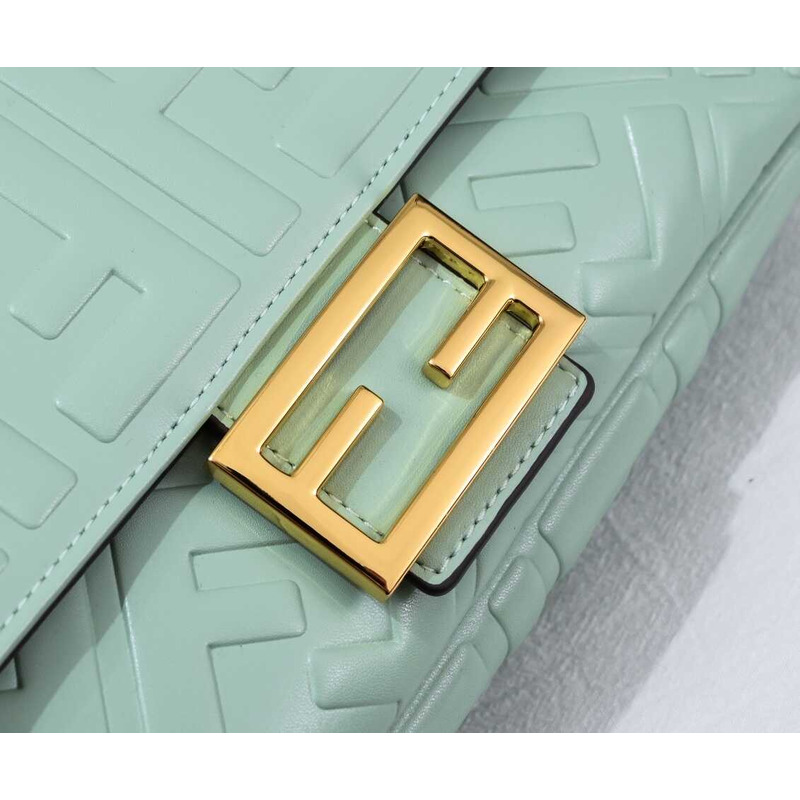 F**di baguette nappa leather bag mint green