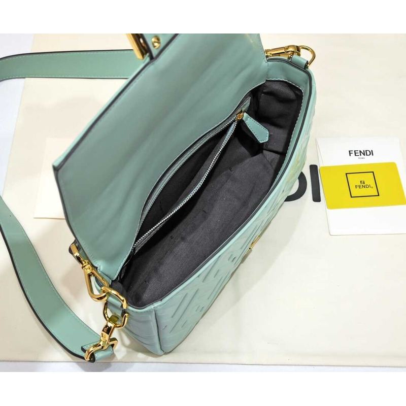 F**di baguette nappa leather bag mint green