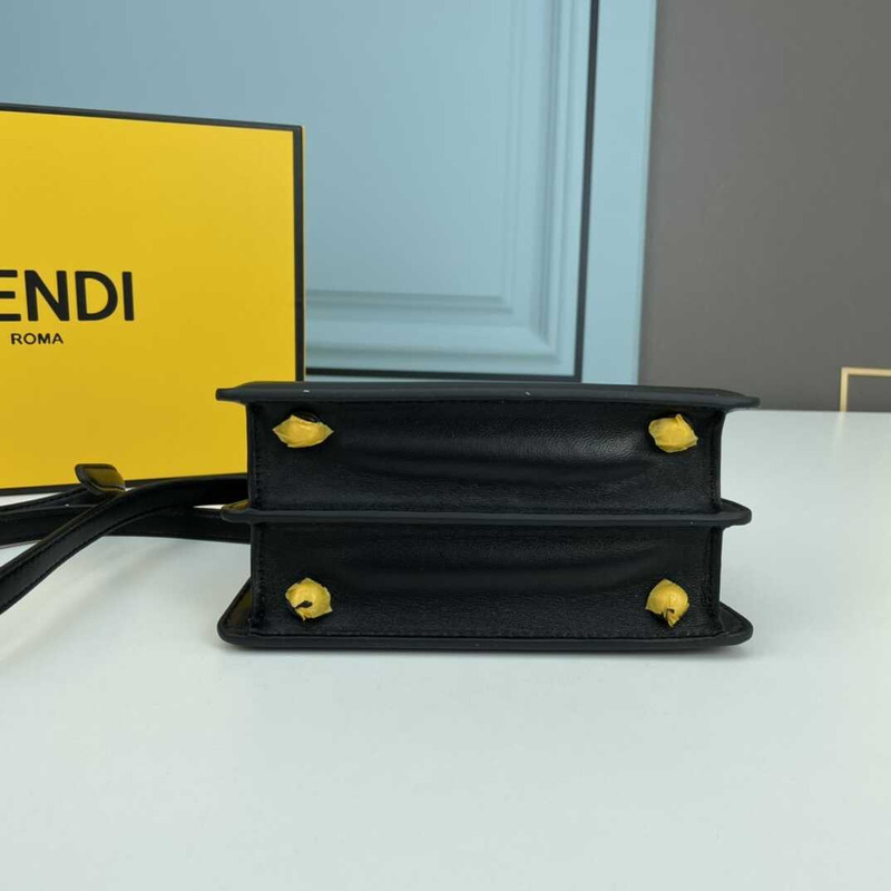 F**di peekaboo mini bag leather pouch black