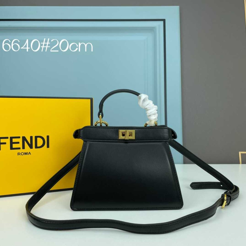 F**di peekaboo mini bag leather pouch black