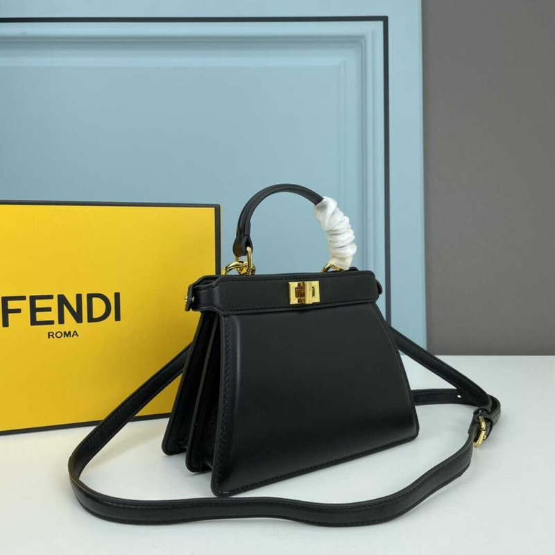 F**di peekaboo mini bag leather pouch black