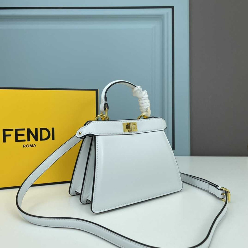 F**di peekaboo mini bag leather pouch light blue