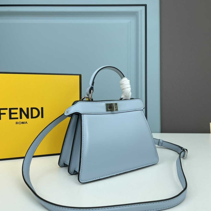 F**di peekaboo mini bag leather pouch blue