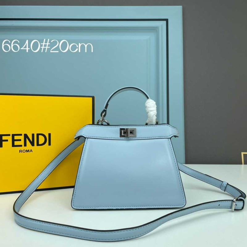 F**di peekaboo mini bag leather pouch blue