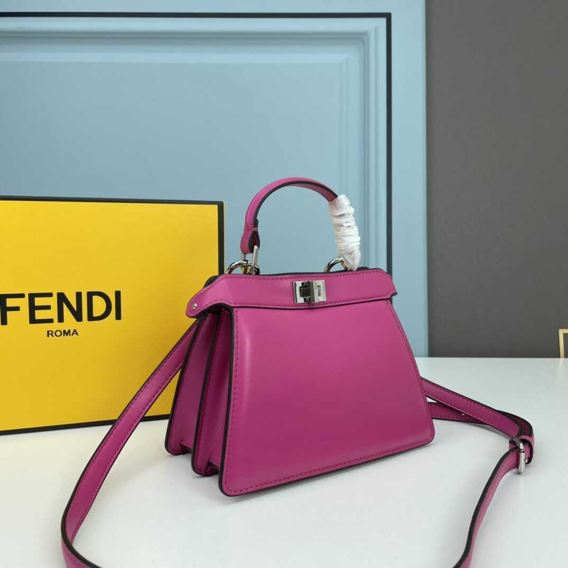 F**di peekaboo mini bag leather pouch cerise