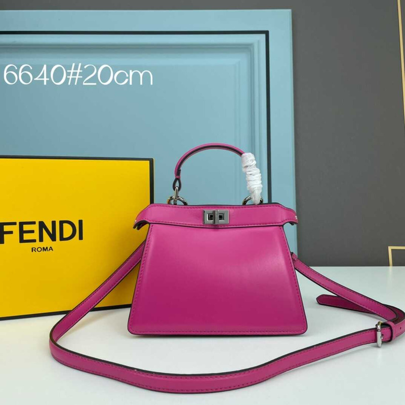 F**di peekaboo mini bag leather pouch cerise