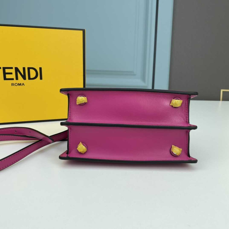 F**di peekaboo mini bag leather pouch cerise