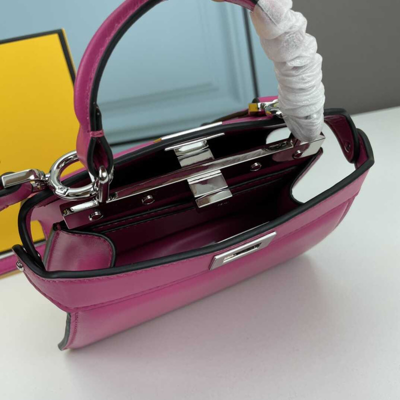 F**di peekaboo mini bag leather pouch cerise