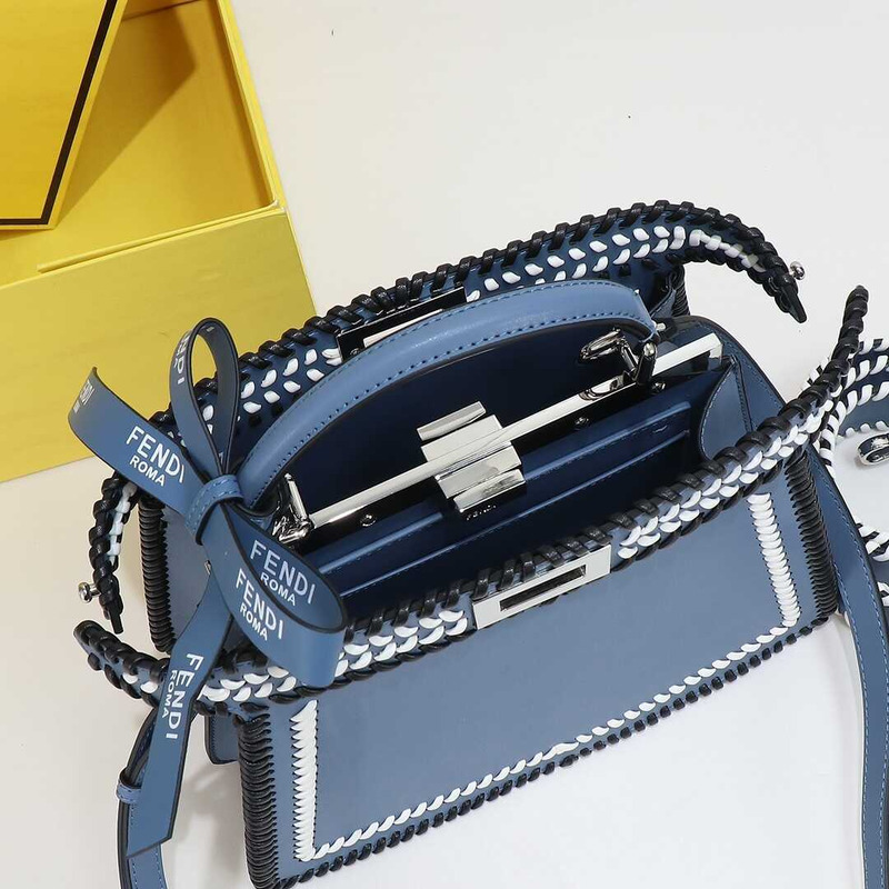 F**di peekaboo iseeu small bag leather blue