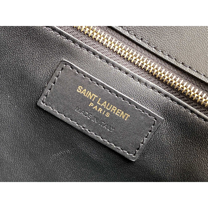 Saint Laurent Maillon Leather Wallet On Chain Black