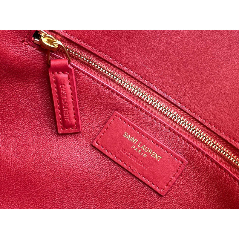 Saint Laurent Maillon Leather Wallet On Chain Red