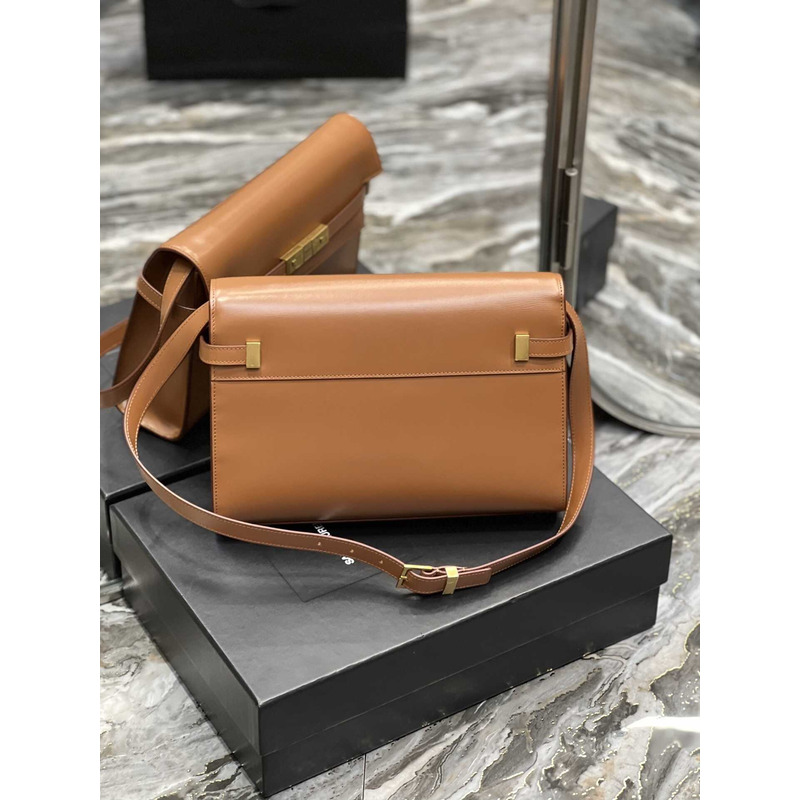 Saint Laurent  Manhattan Leather Shoulder Bag Brown