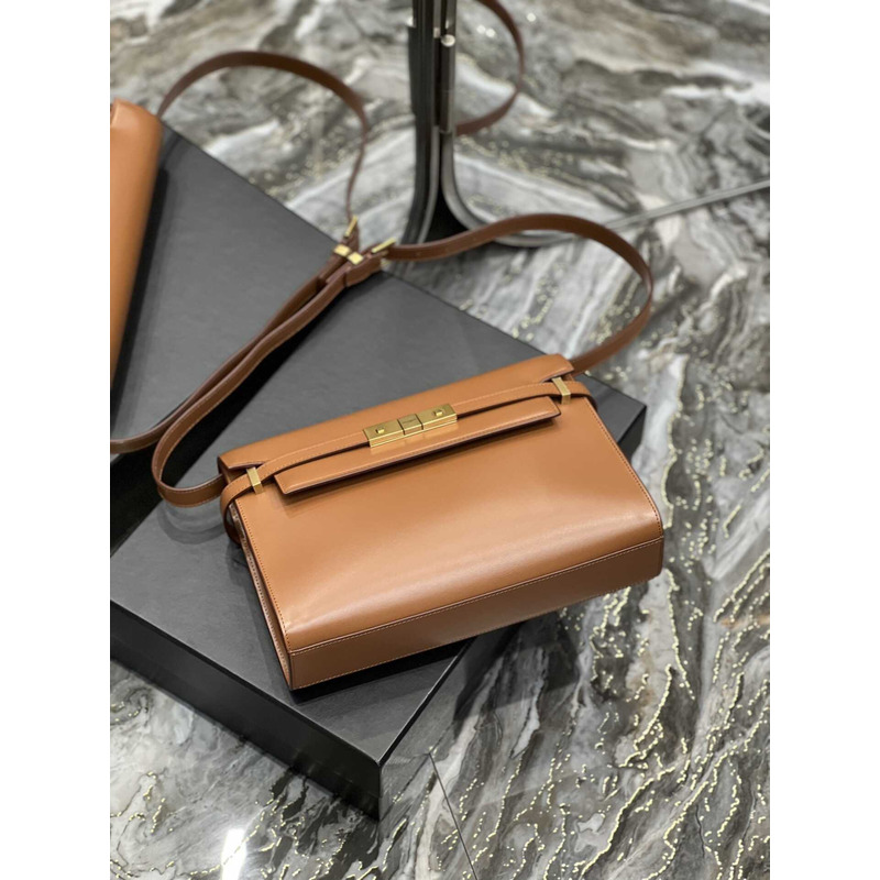 Saint Laurent  Manhattan Leather Shoulder Bag Brown