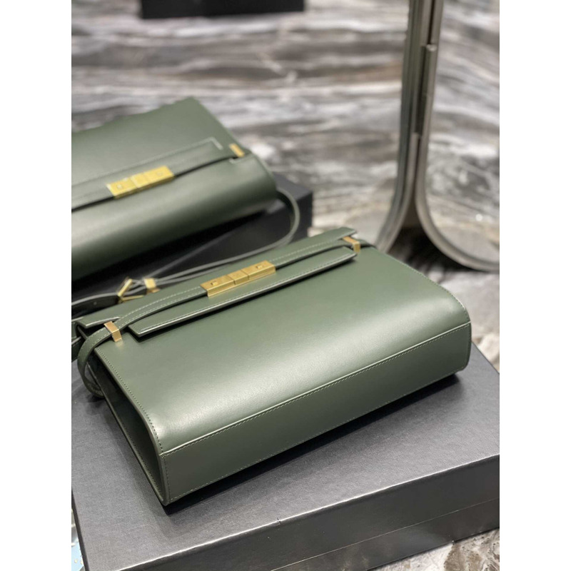 Saint Laurent  Manhattan Leather Shoulder Bag Green