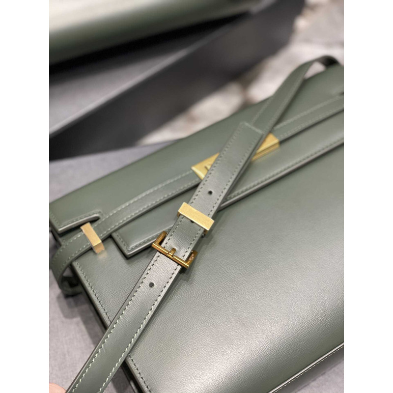 Saint Laurent  Manhattan Leather Shoulder Bag Green