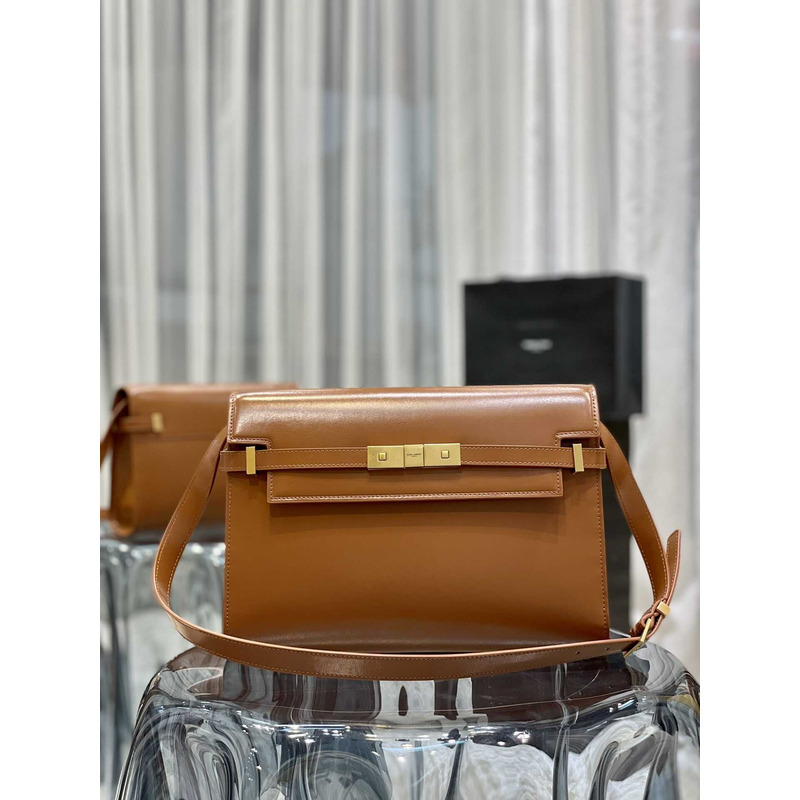 Saint Laurent  Manhattan Leather Shoulder Bag Brown