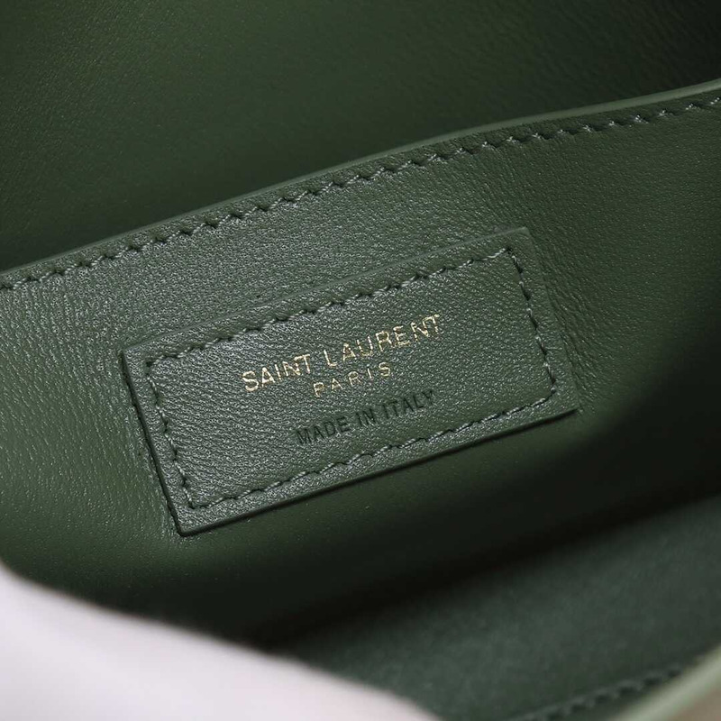 Saint Laurent  Manhattan Leather Shoulder Bag Green