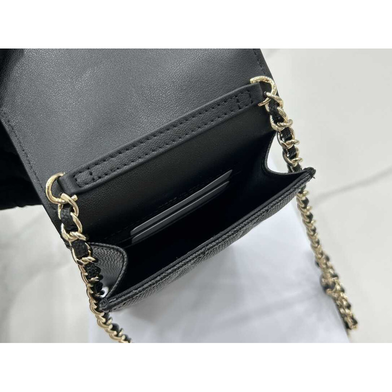 Ch*el phone holder with chain black