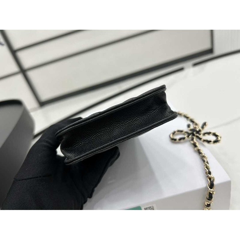 Ch*el phone holder with chain black