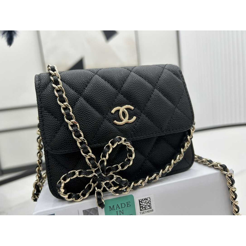 Ch*el mini flap lambskin black