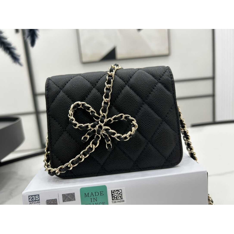 Ch*el mini flap lambskin black