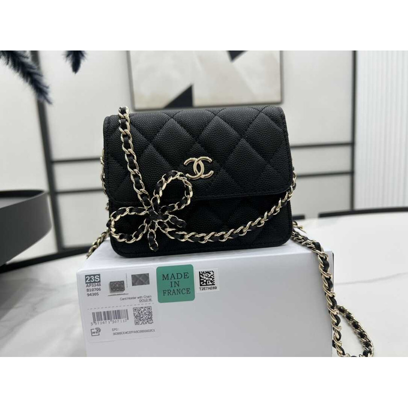 Ch*el mini flap lambskin black