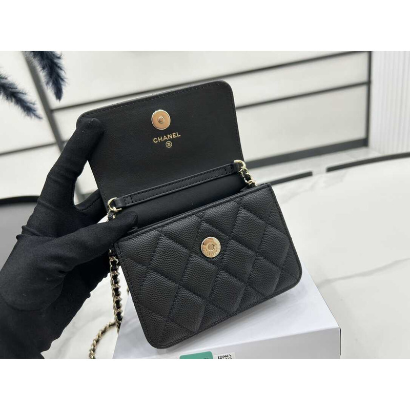 Ch*el mini flap lambskin black